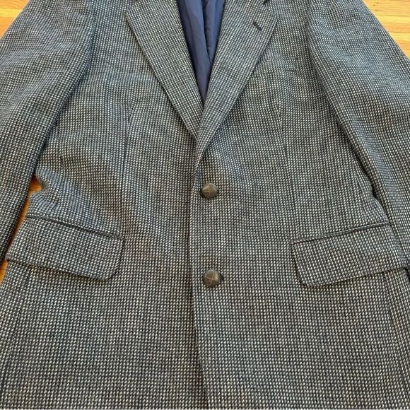 Witty Brothers Vintage Blue/White Plaid Tweed Blazer Suit Jacket - Picture 2 of 8